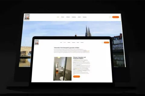 Alt und Jung Hotel Regensburg – Hotelwebsite mit Zimmerpräsentation und Anfahrt