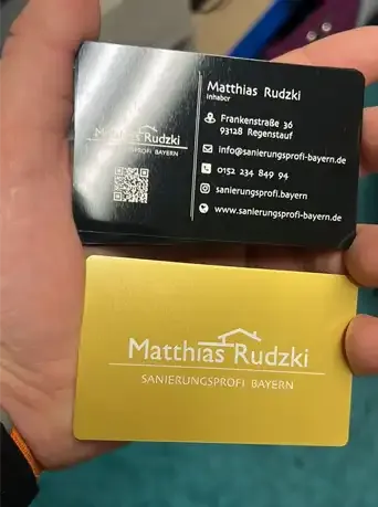 Gravierte Aluminium-Visitenkarten