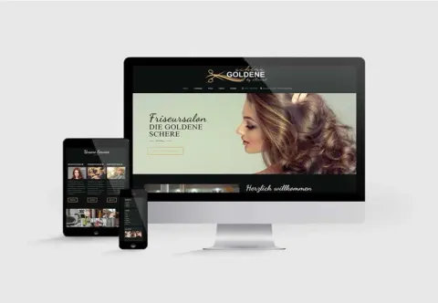 Die Goldene Schere – Friseursalon-Website mit Preisliste und Terminanfrage