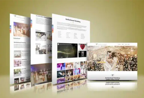 Golden Palace Events Nürnberg – Eventlocation-Website mit Saalpräsentation