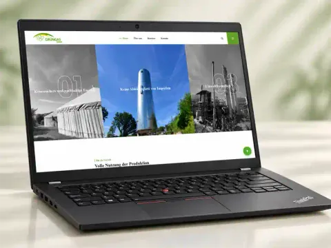Grüngas GmbH – Website für Energieunternehmen mit Leistungsübersicht