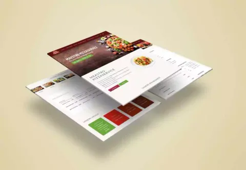 Pizzaservice-Website mit übersichtlicher Speisekarte und Bestellfunktion