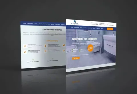 Sanitärdienst und Rohrreinigung – Notdienst-Website mit direkter Anrufmöglichkeit