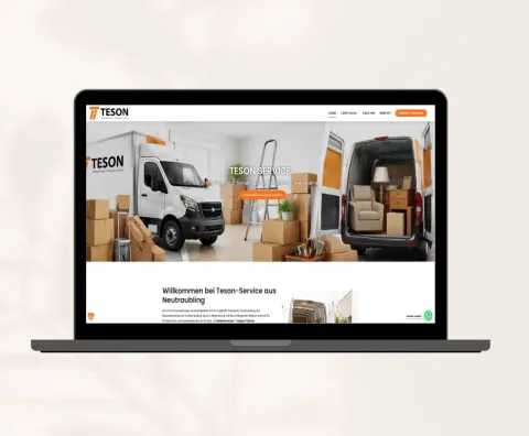 Teson Service – Dienstleistungswebsite mit Serviceübersicht und Kontaktformular