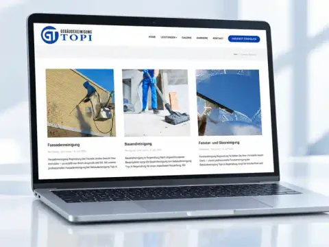 Topi Gebäudereinigung – Website für Reinigungsservice mit Angebotsanfrage
