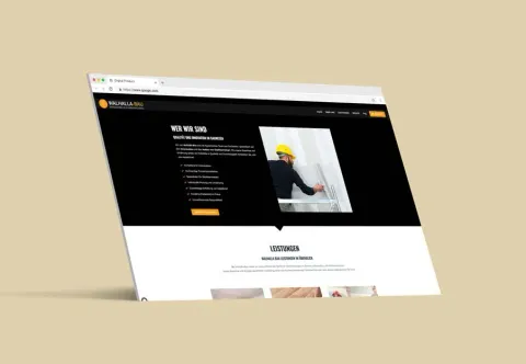 Walhalla Bau – Bauunternehmen-Website mit Projektreferenzen und Leistungsübersicht