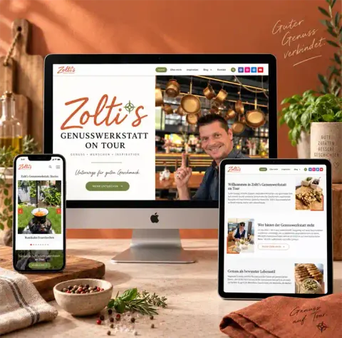 Zoltis Genusswerkstatt – WordPress-Website mit Rezept-Blog und modernem Food-Design