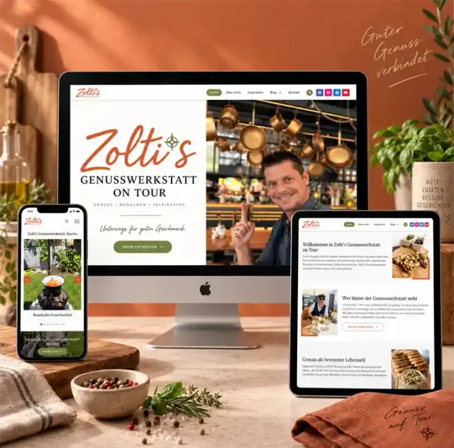Zoltis Genusswerkstatt – WordPress-Website mit Rezept-Blog und modernem Food-Design